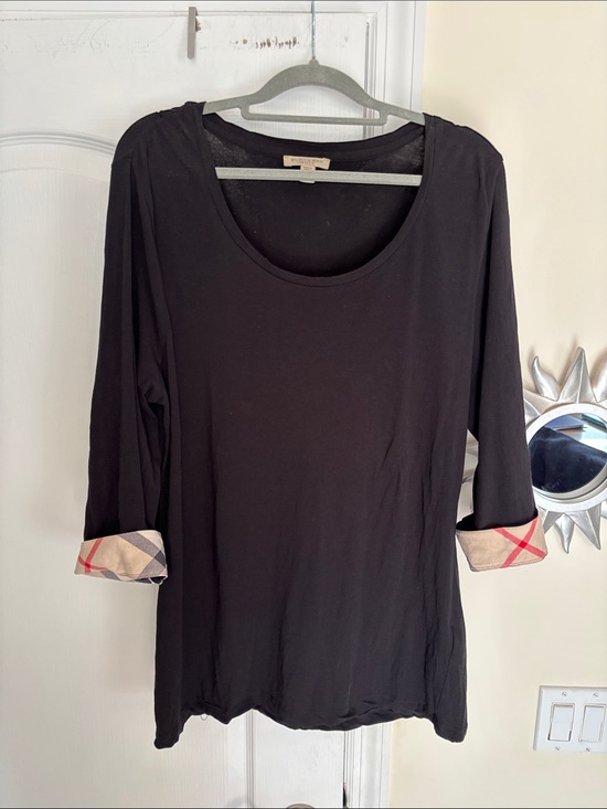 Burberry Tops - Burberry Ladies Black Nova Check 93% Cotton/Spandex Light Top-XL